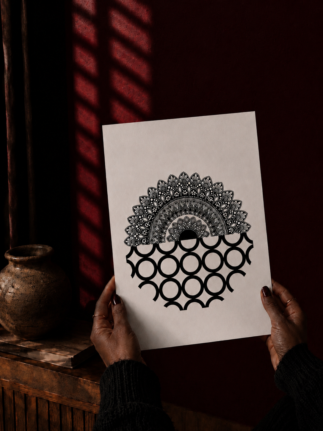 Crown — Original Hand-Drawn Mandala Art Print